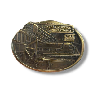 CSX Railroad Transport C&J 3 Level Crossing Train Buckle